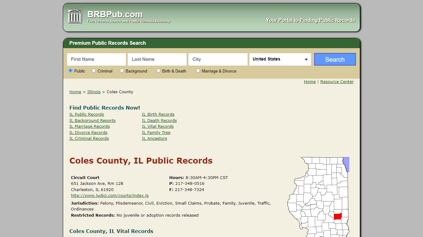 Coles County Public Records | Search Illinois Government ...