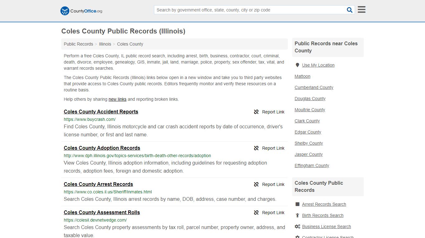 Public Records - Coles County, IL (Business, Criminal, GIS ...